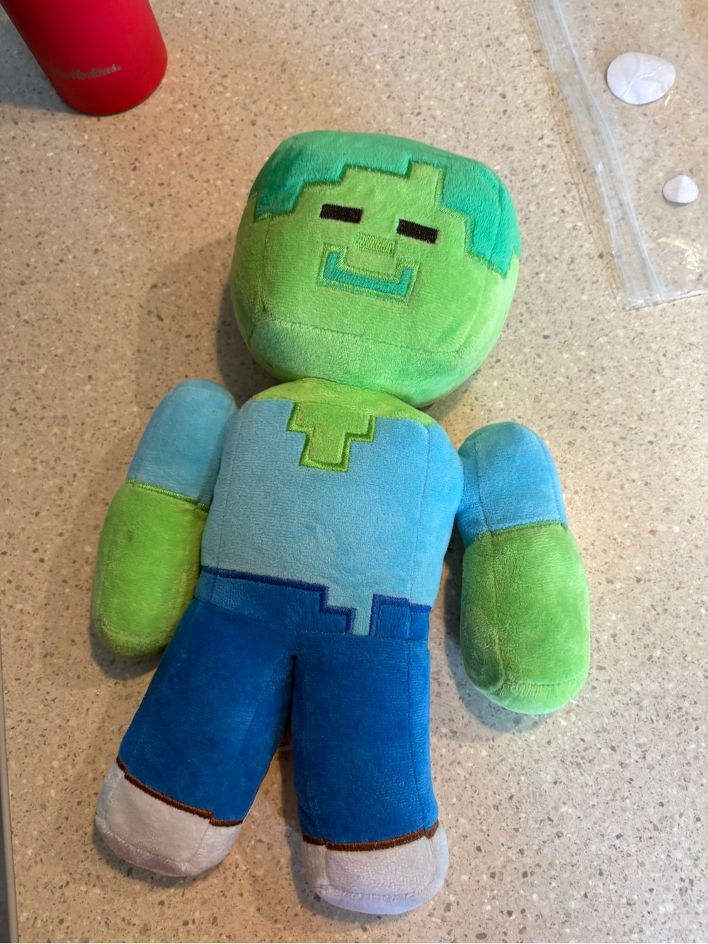 Kids Pixel-Style Plush Toy - Green & Blue